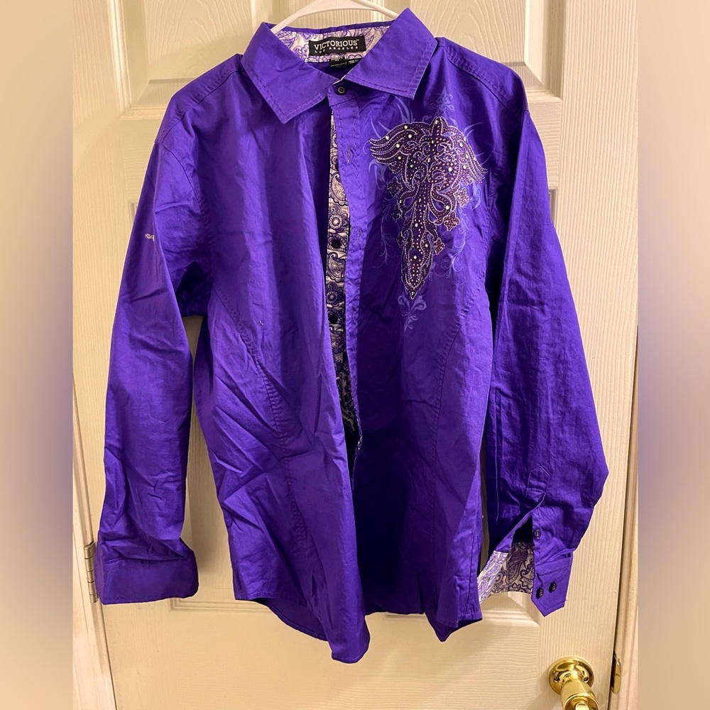 Rhinestone studded button down
